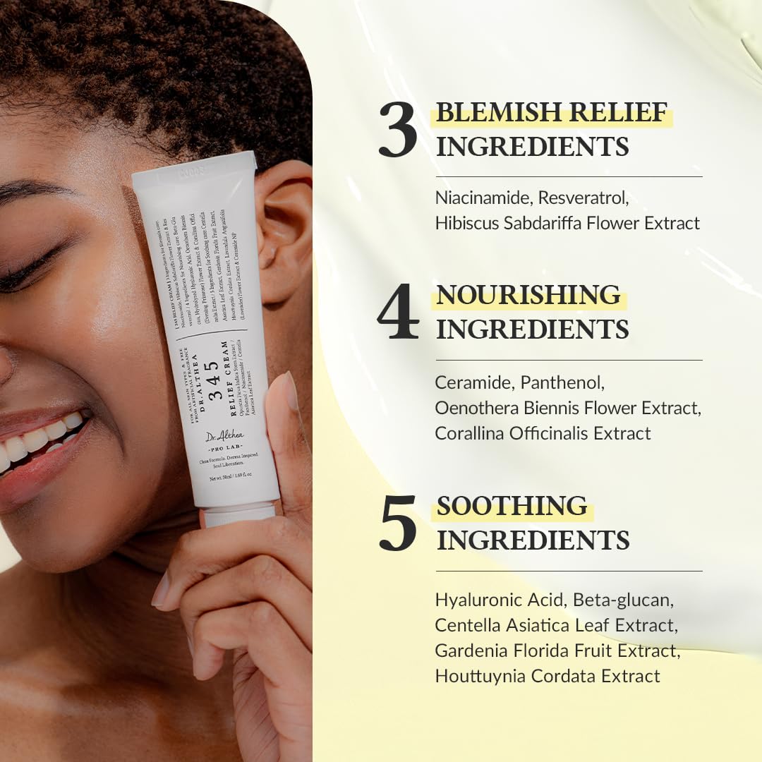 Crème apaisante Dr.Althea 345 | Crème hydratante quotidienne pour le visage | Soins de soulagement des imperfections | Récupération apaisante et hydratation avec niacinamide, panthénol/Soins de la peau végétaliens coréens pour tous les types de peau